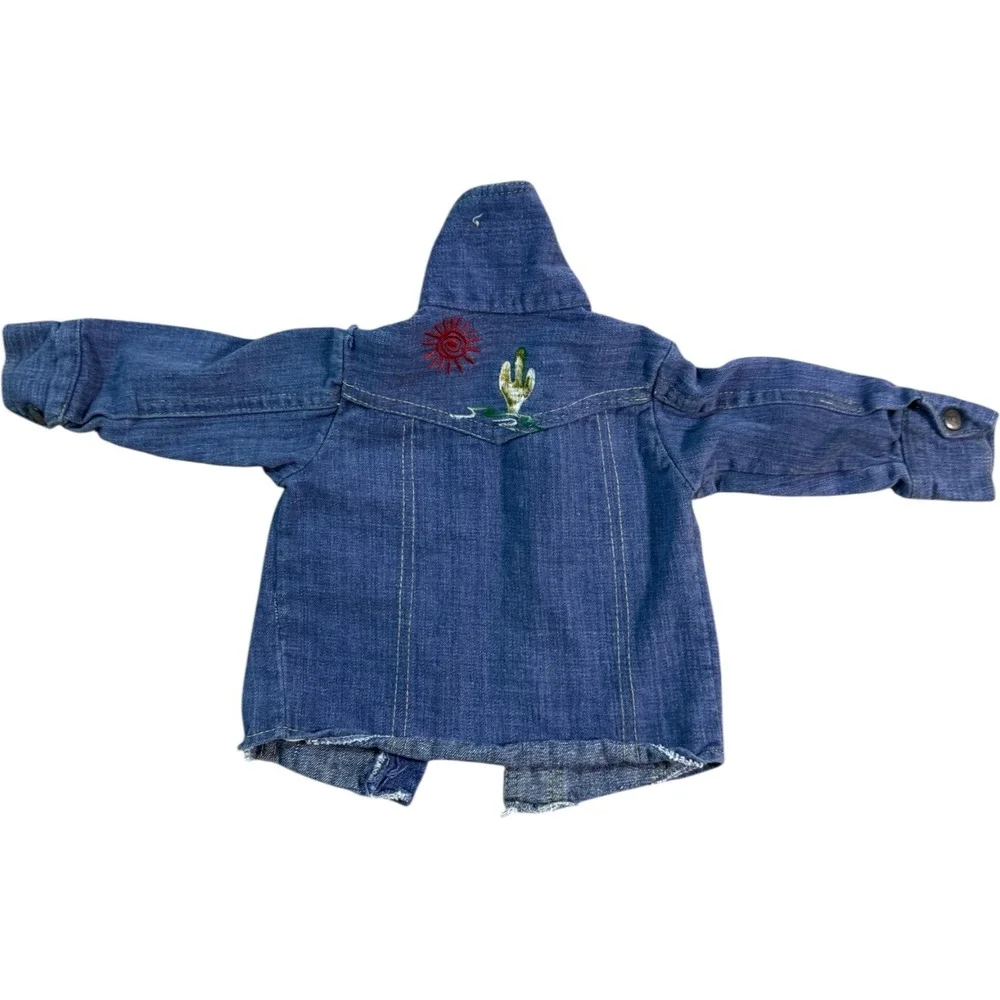 Vintage Denim Jacket‎ Kids Embroidered Western Tipi Indian Sun Toddler size 2